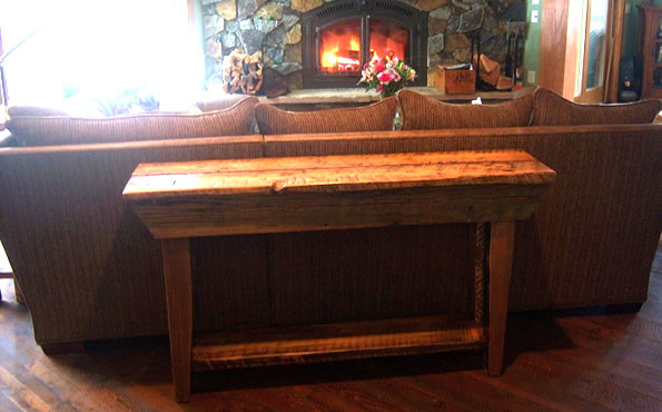 Reclaimed barnwood sofa table